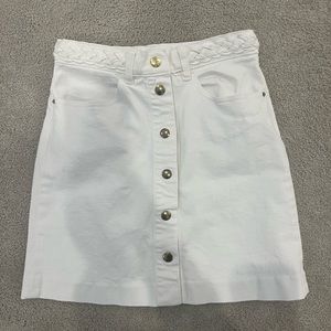 Frame white denim braided skirt size 27